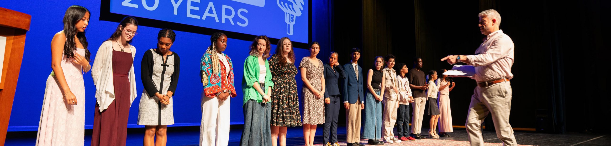 Students participating in the Poetry Out Loud competition